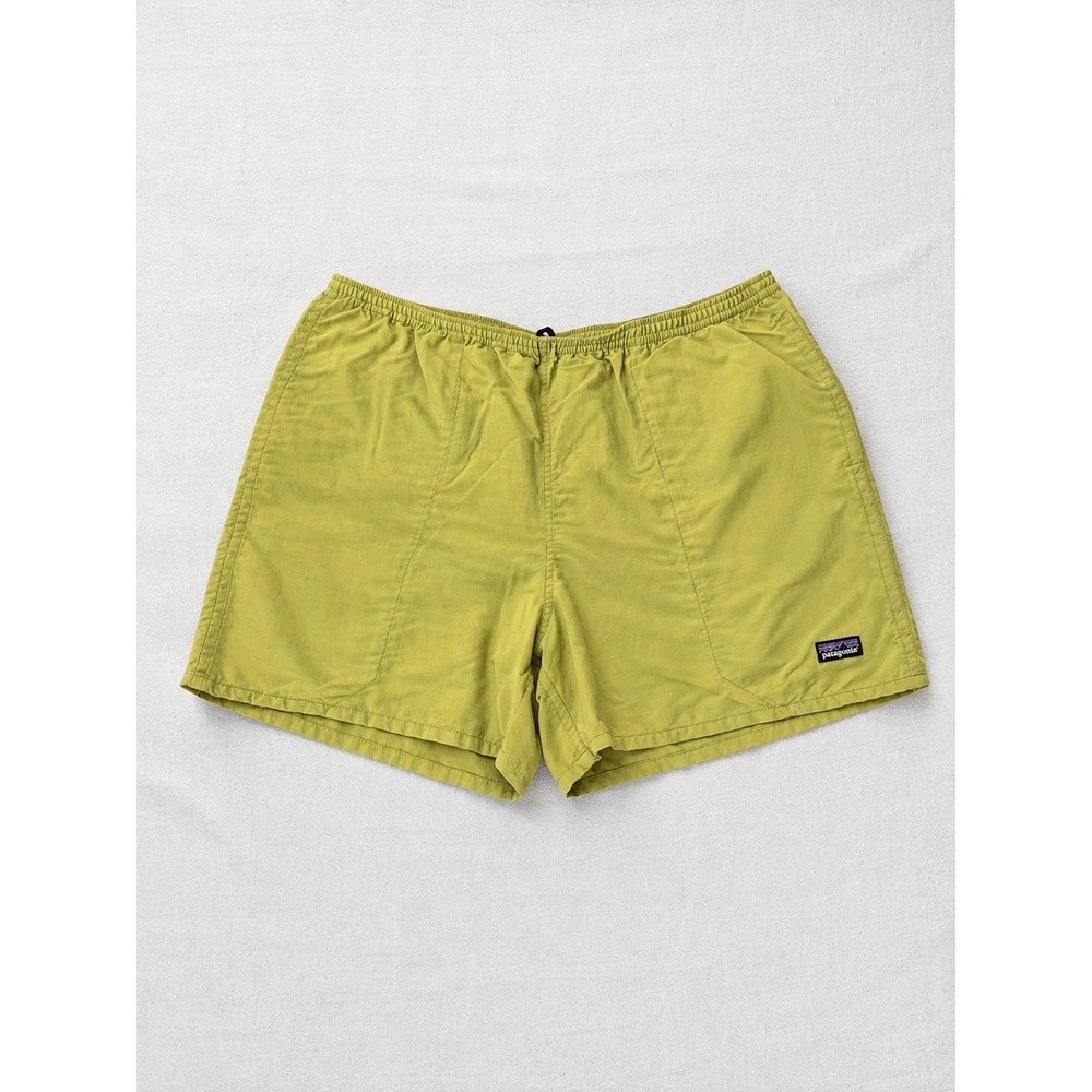 Patagonia Baggies Shorts Green Elastic Waist Outdoor Hiking Swim Men's